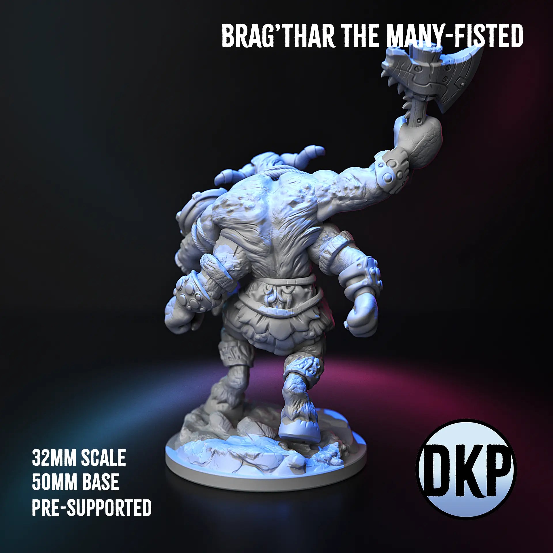 Brag’thar the Many-Fisted – Four-Armed Beastman Warlord DKP Miniature