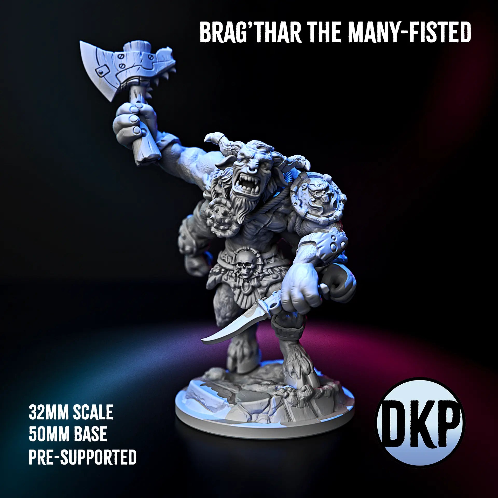 Brag’thar the Many-Fisted – Four-Armed Beastman Warlord DKP Miniature
