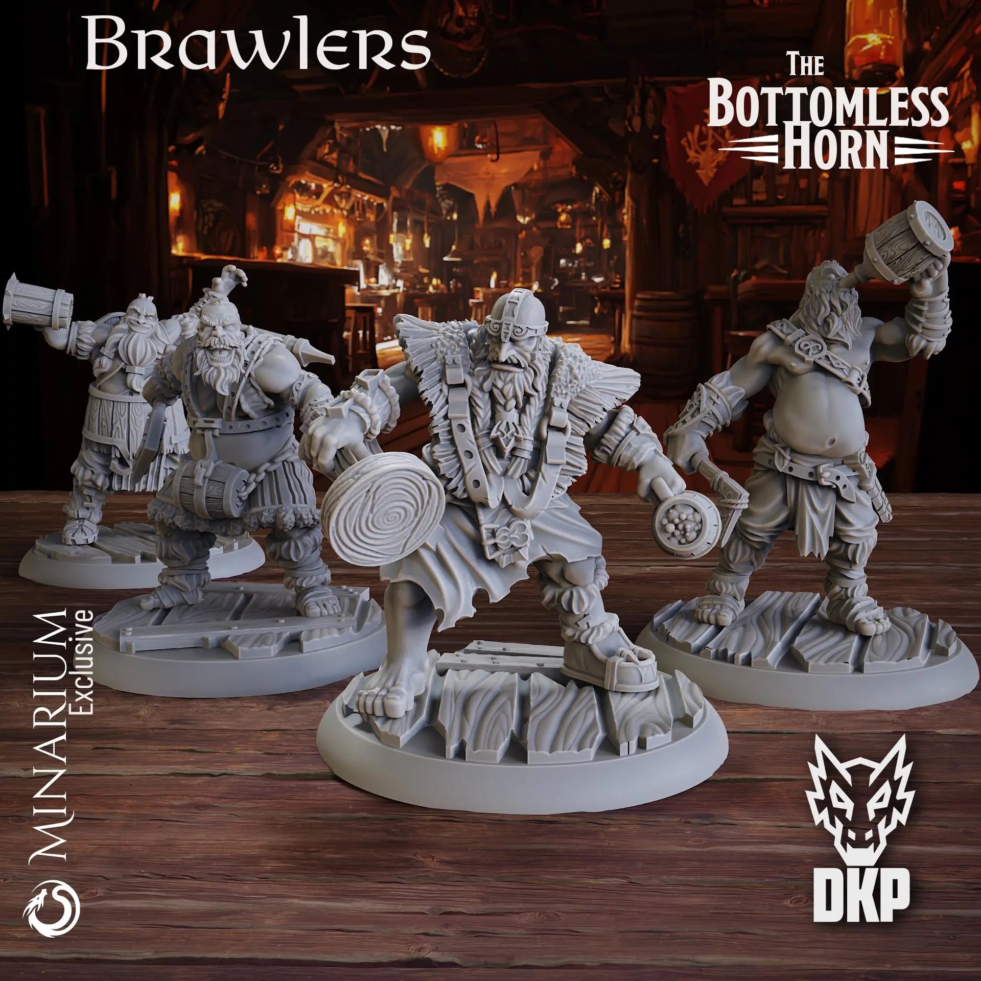 Brawlers - 3D Printed Tavern Viking Miniature | NPC | D&D | Pathfinder | 5e | Fighters DKP Miniatures