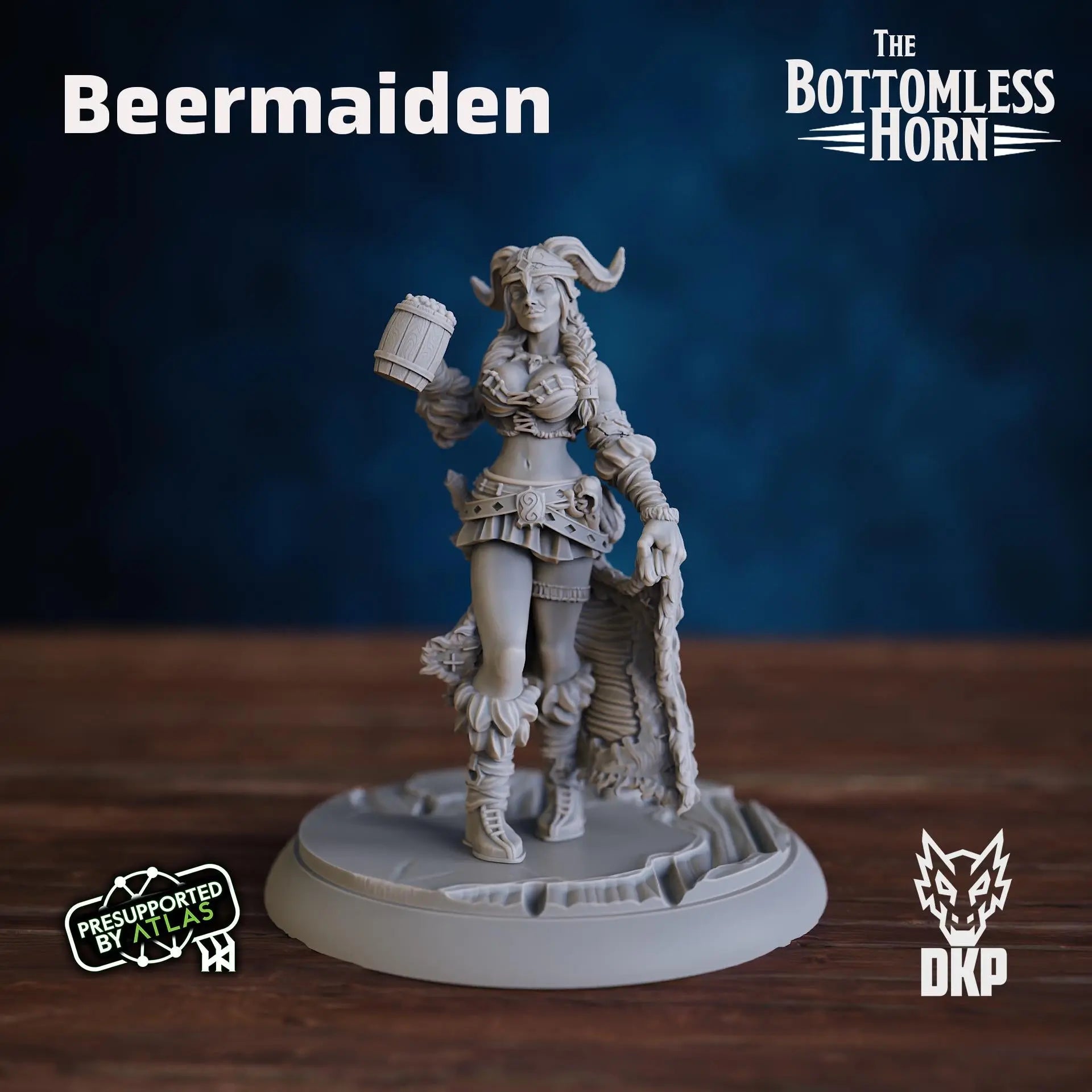 Beermaiden- 3D Printed Tavern Viking Miniature | NPC | D&D | Pathfinder | 5e | Jolly DKP Miniatures